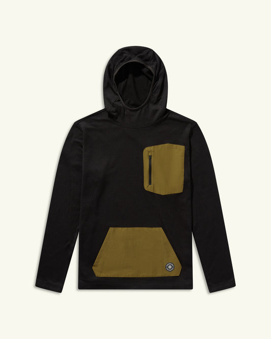 ThermaGrid Hooded Midlayer - Black